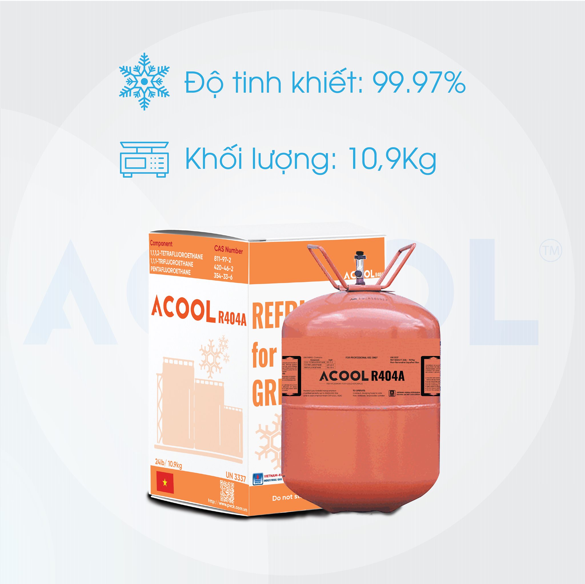 Bán gas lạnh R404 loại 10.9kg / bình | KHO LẠNH AN KHANG - Thiết kế ...